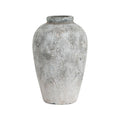 Vintage-style gray vase on a white background