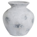 Gray textured vase on a white background