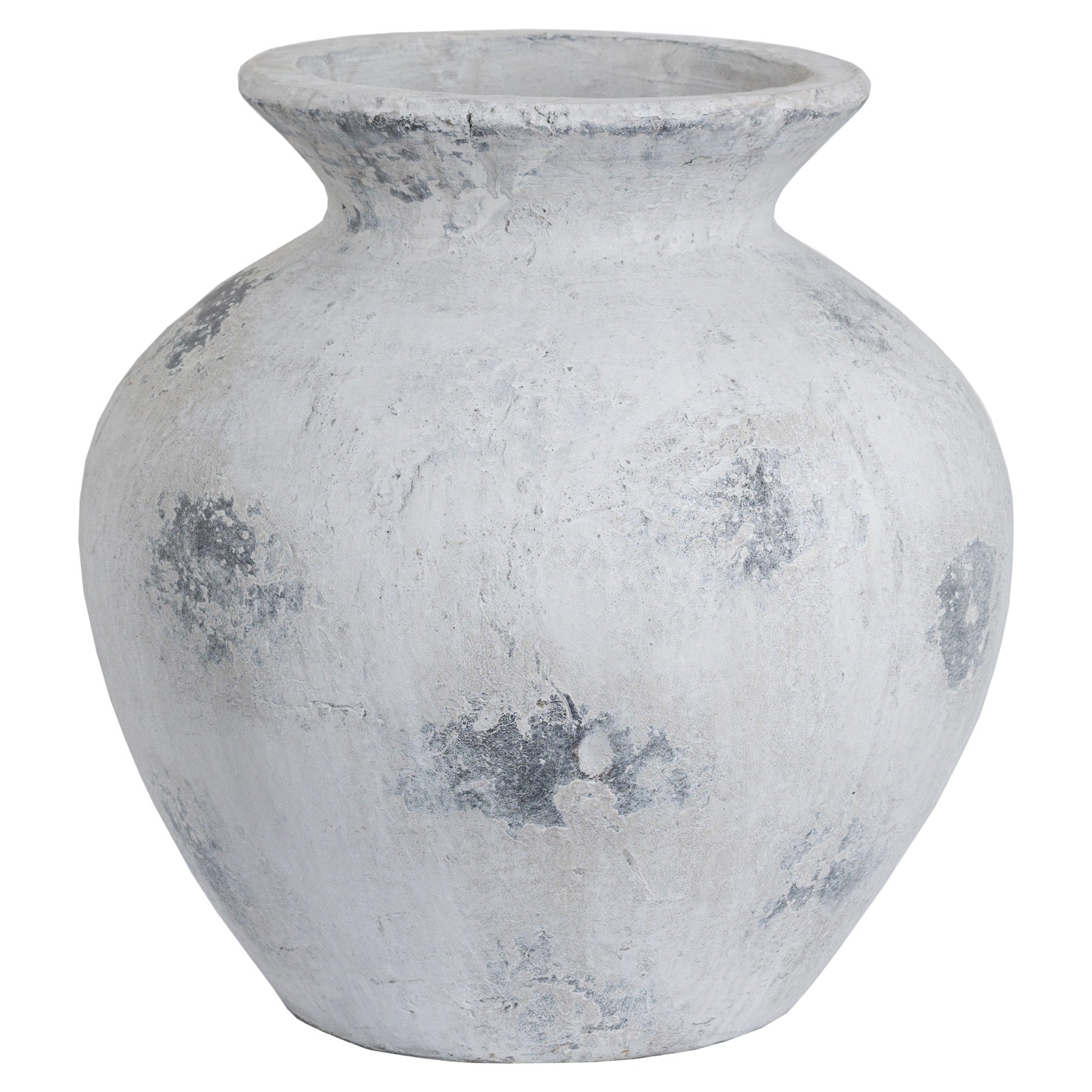 Gray textured vase on a white background
