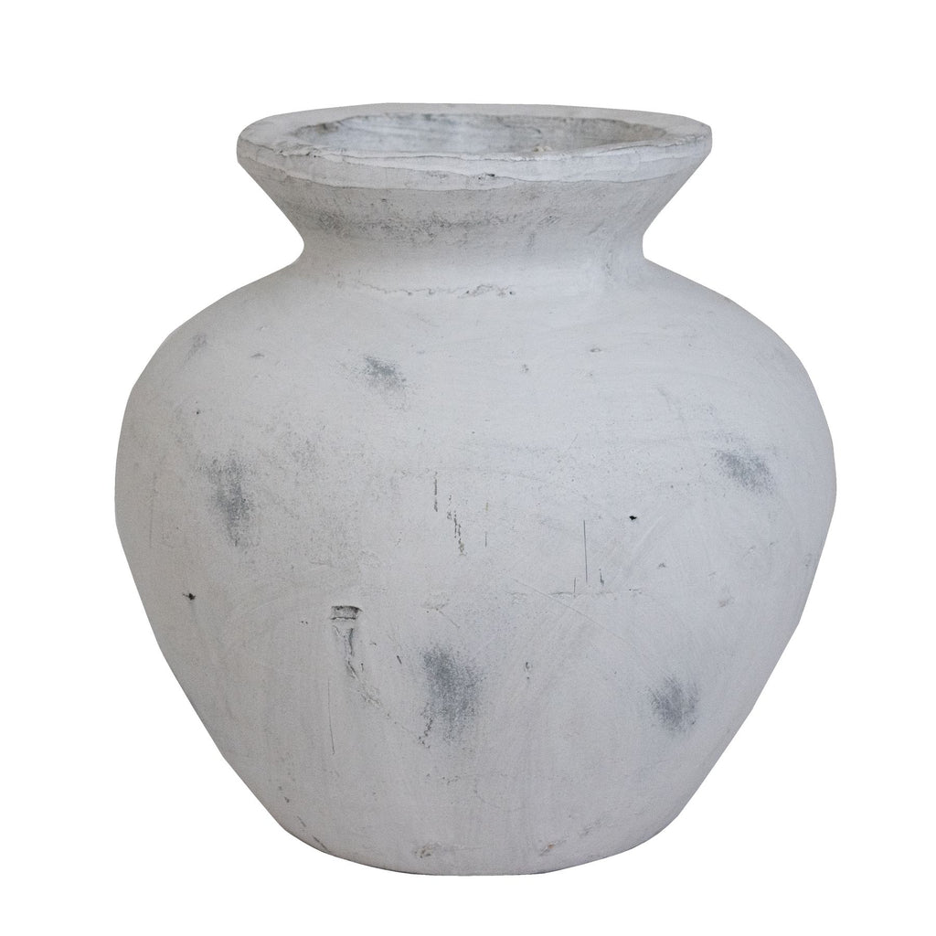 Concrete pot on a white background