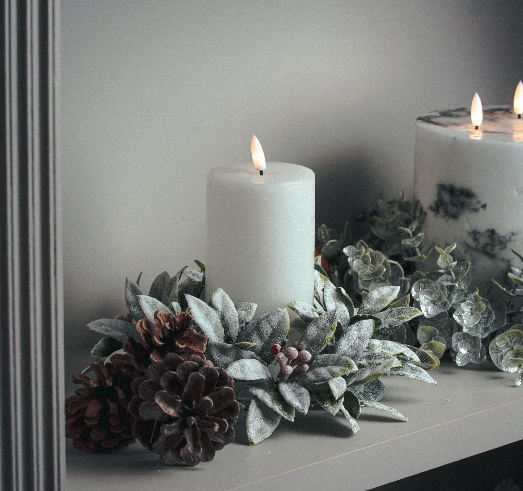 Luxe Collection Natural Glow 3x6 LED White Wax Candle