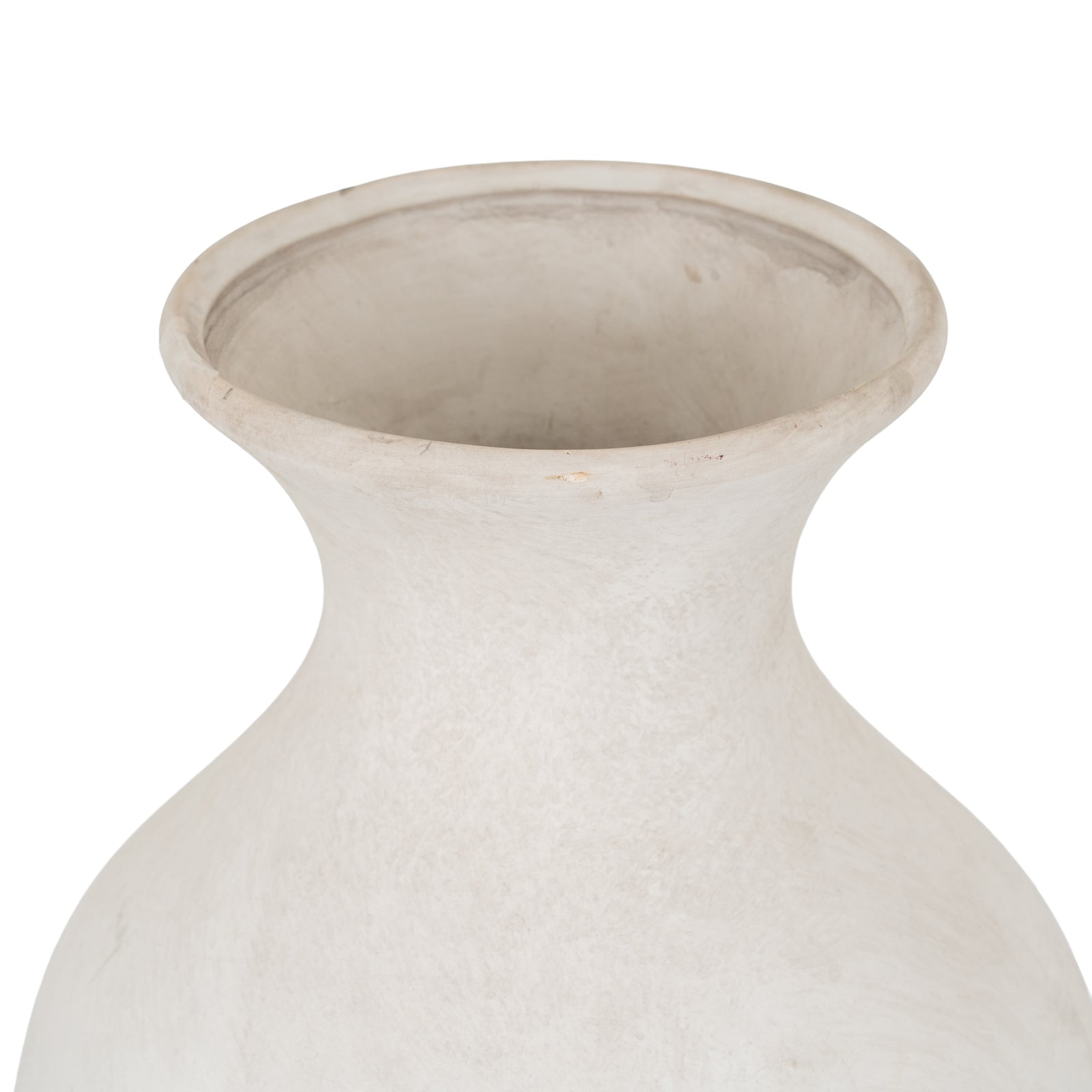 White ceramic vase on a white background