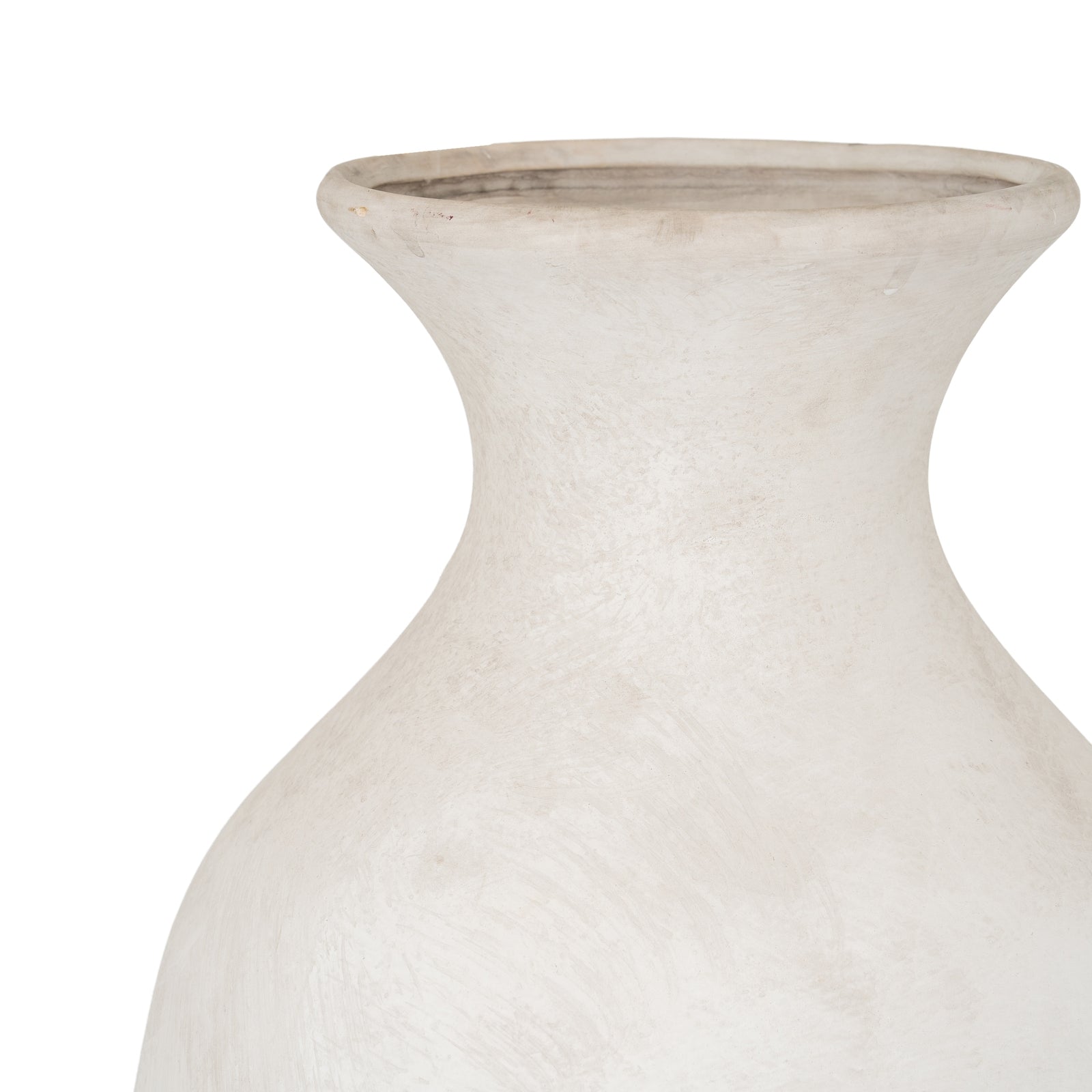 White ceramic vase on a white background
