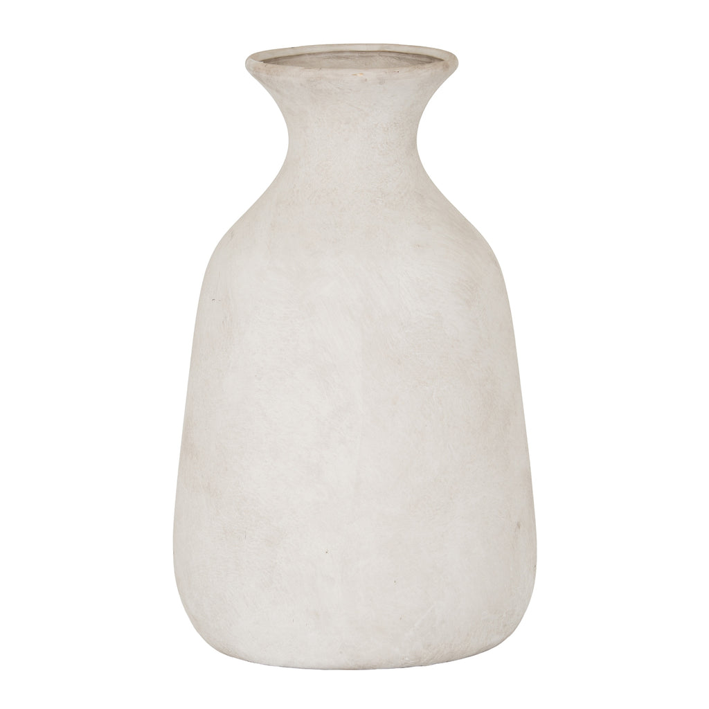 White ceramic vase on a white background