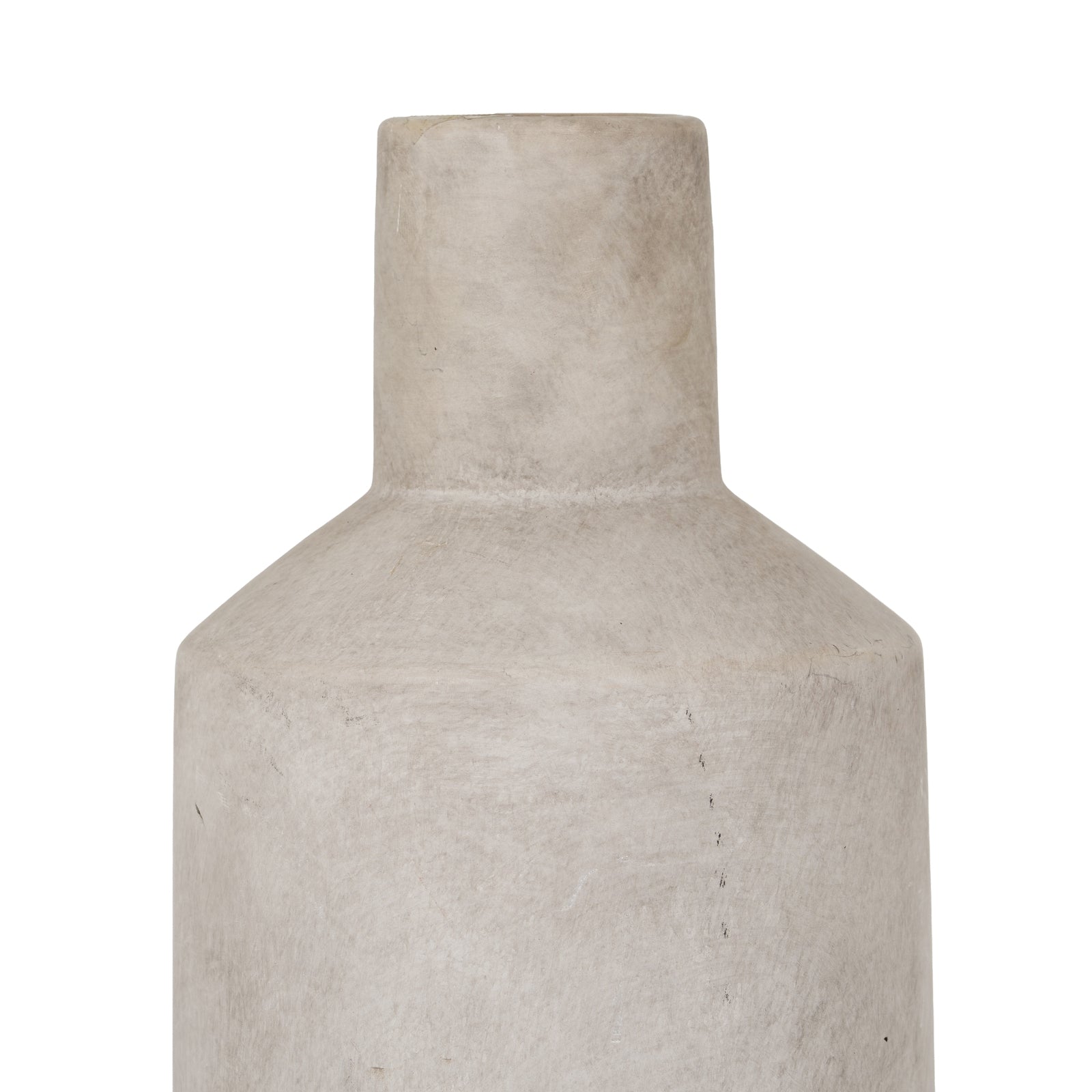 Beige textured vase on a white background