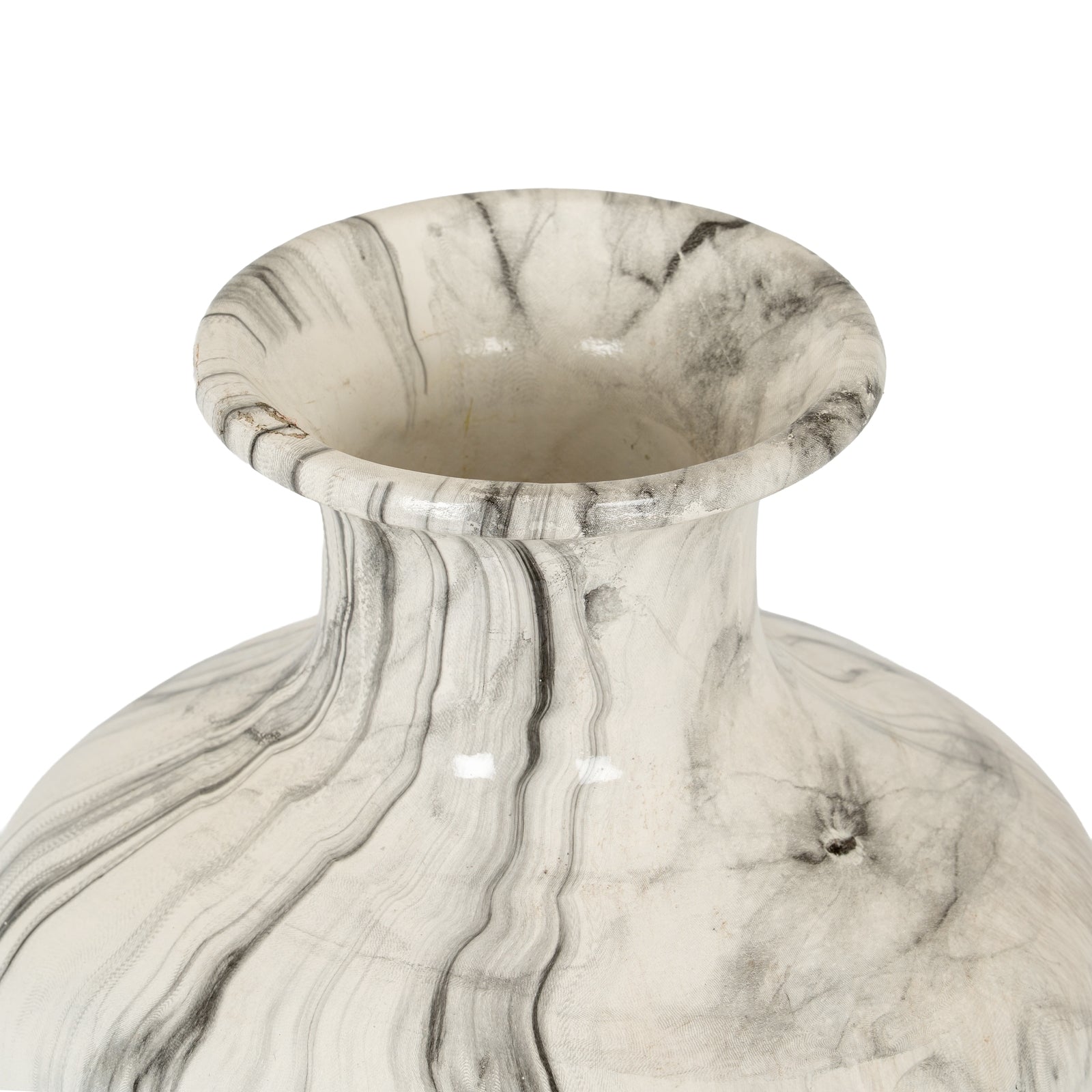 Marble-patterned vase on a white background