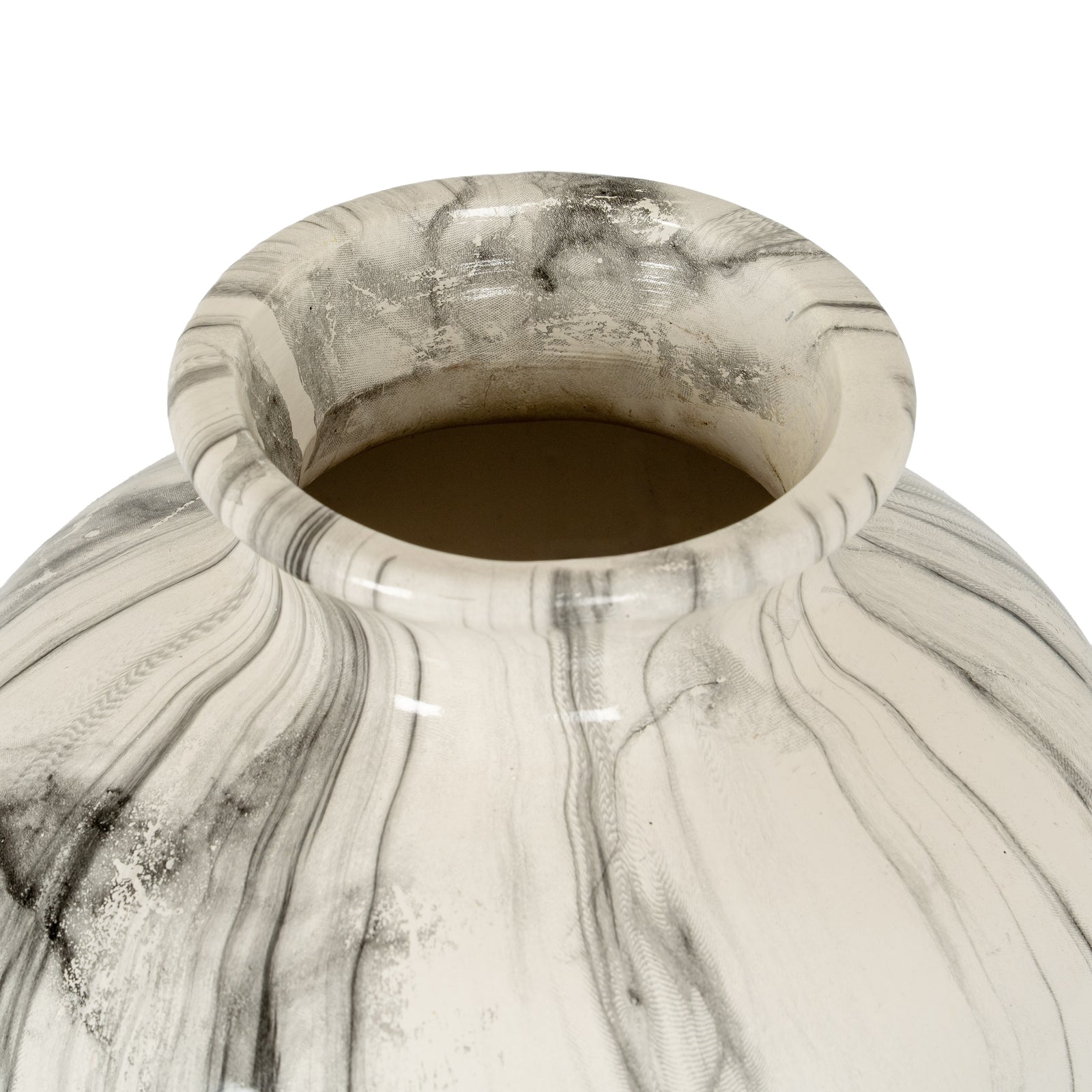 Marble-patterned vase on a white background