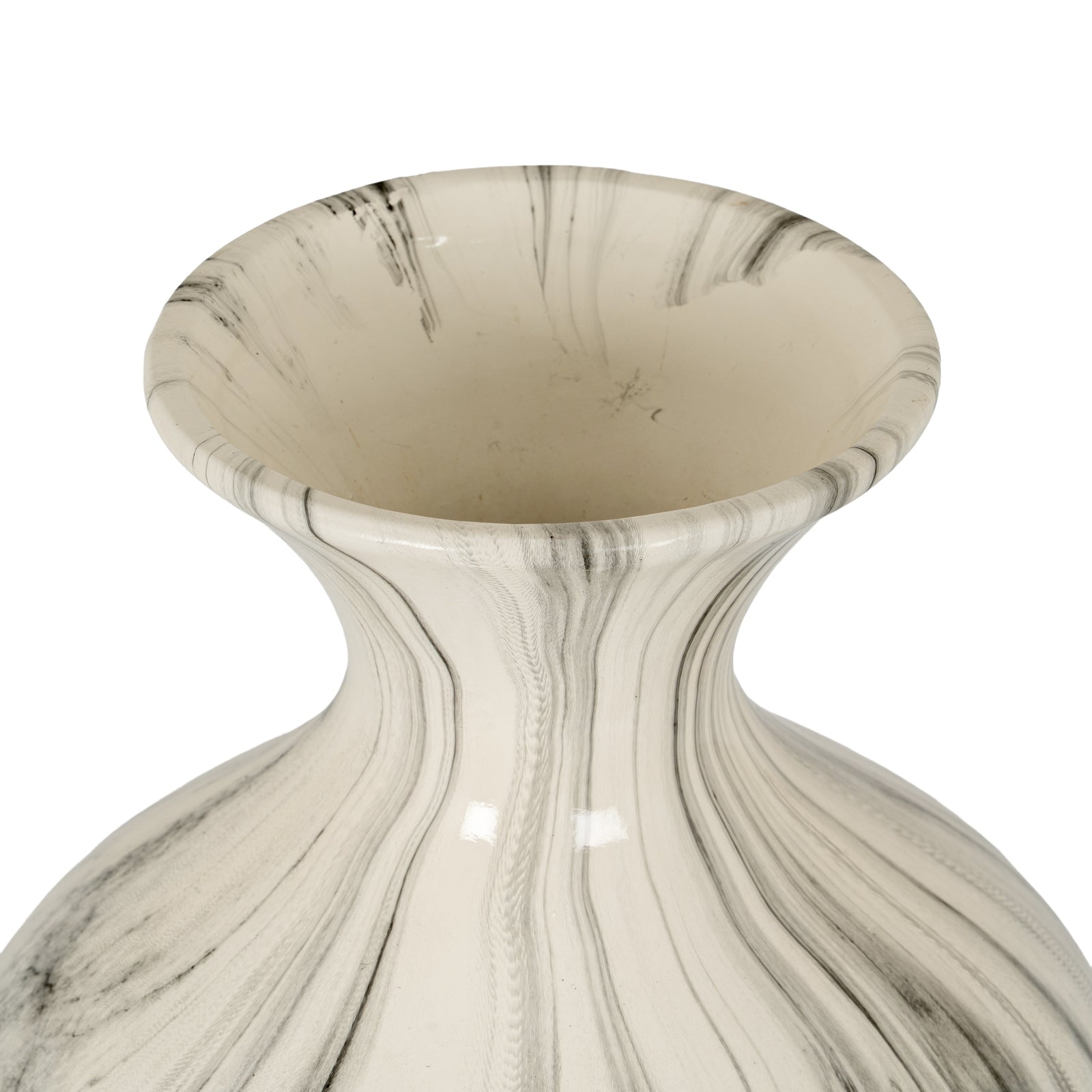 Marble-patterned vase on a white background