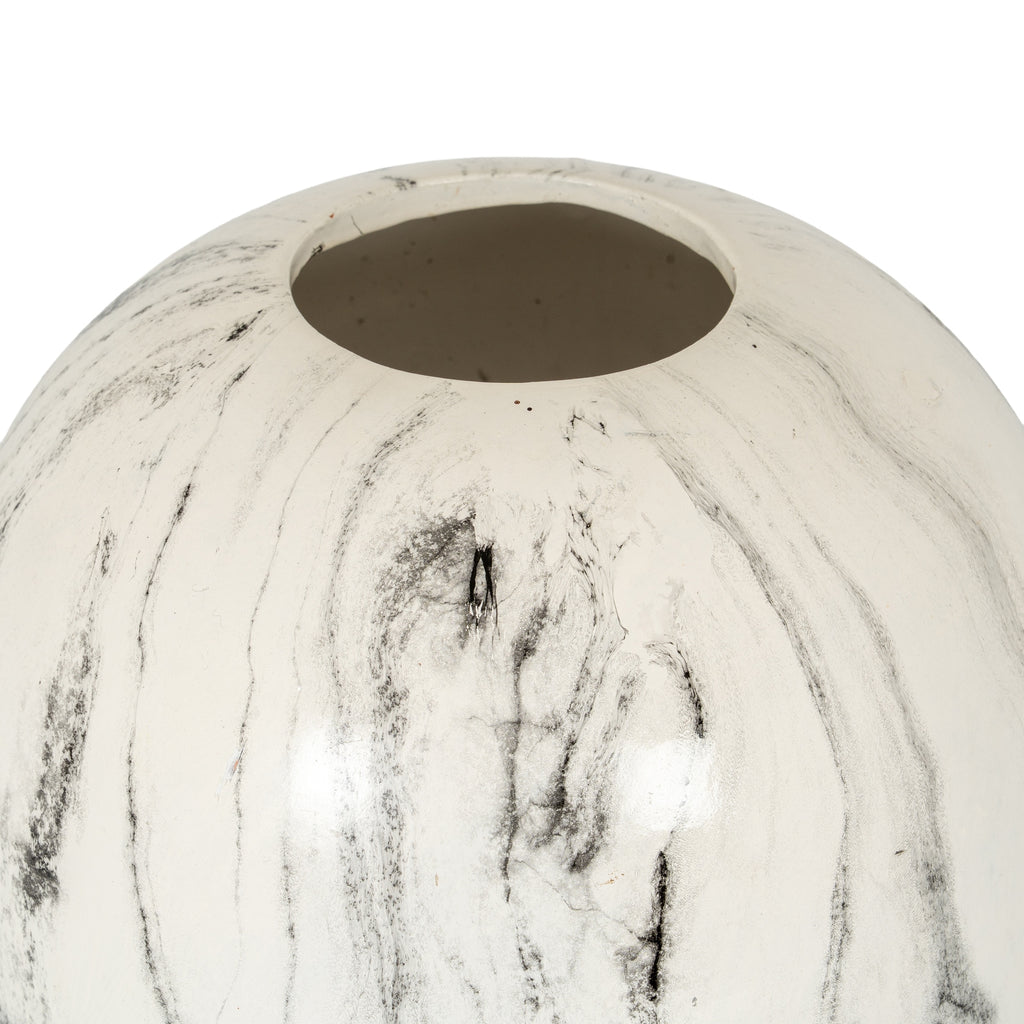 Marble-patterned vase on a white background