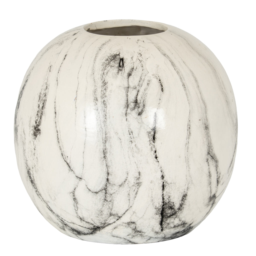 Marble-patterned vase on a white background