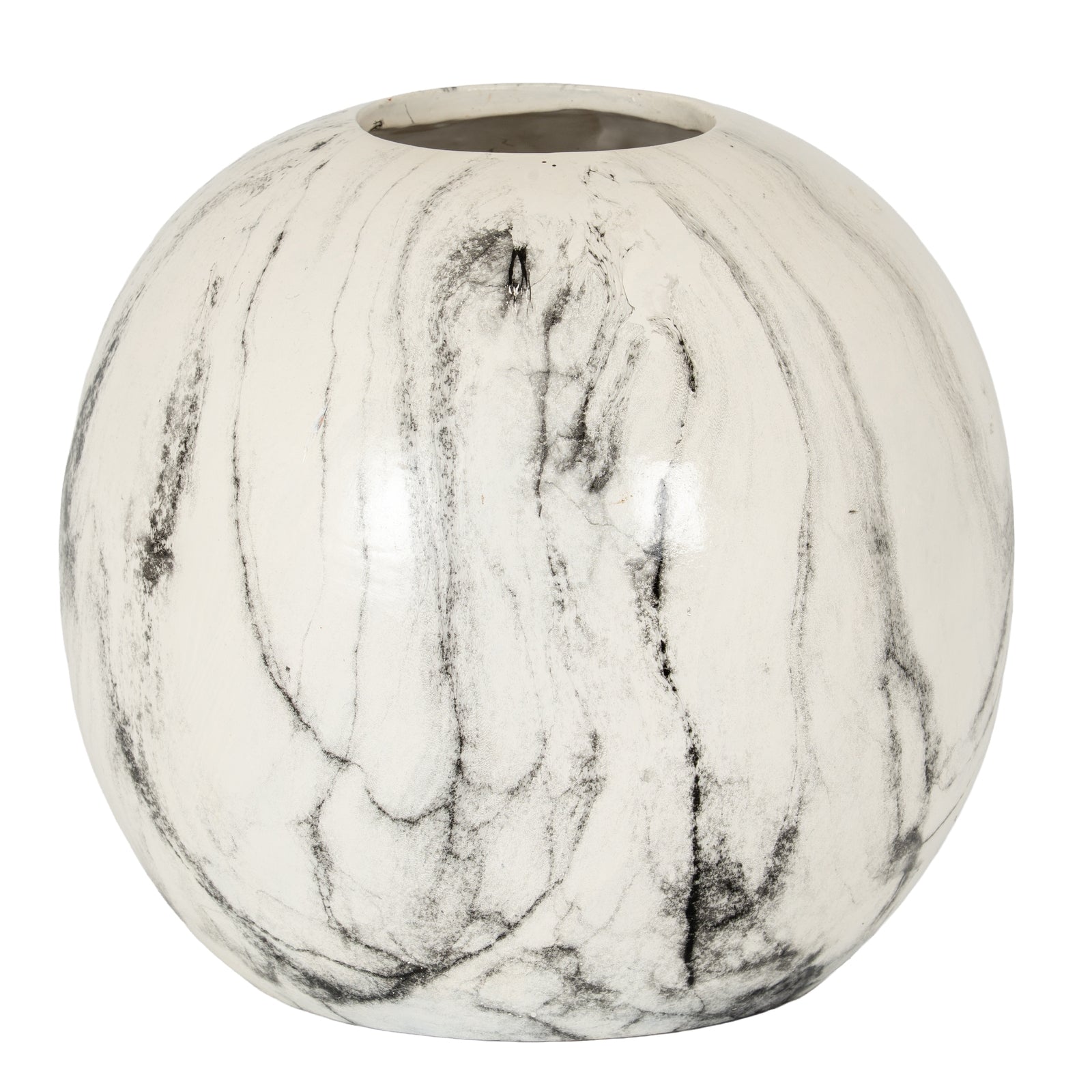 Marble-patterned vase on a white background