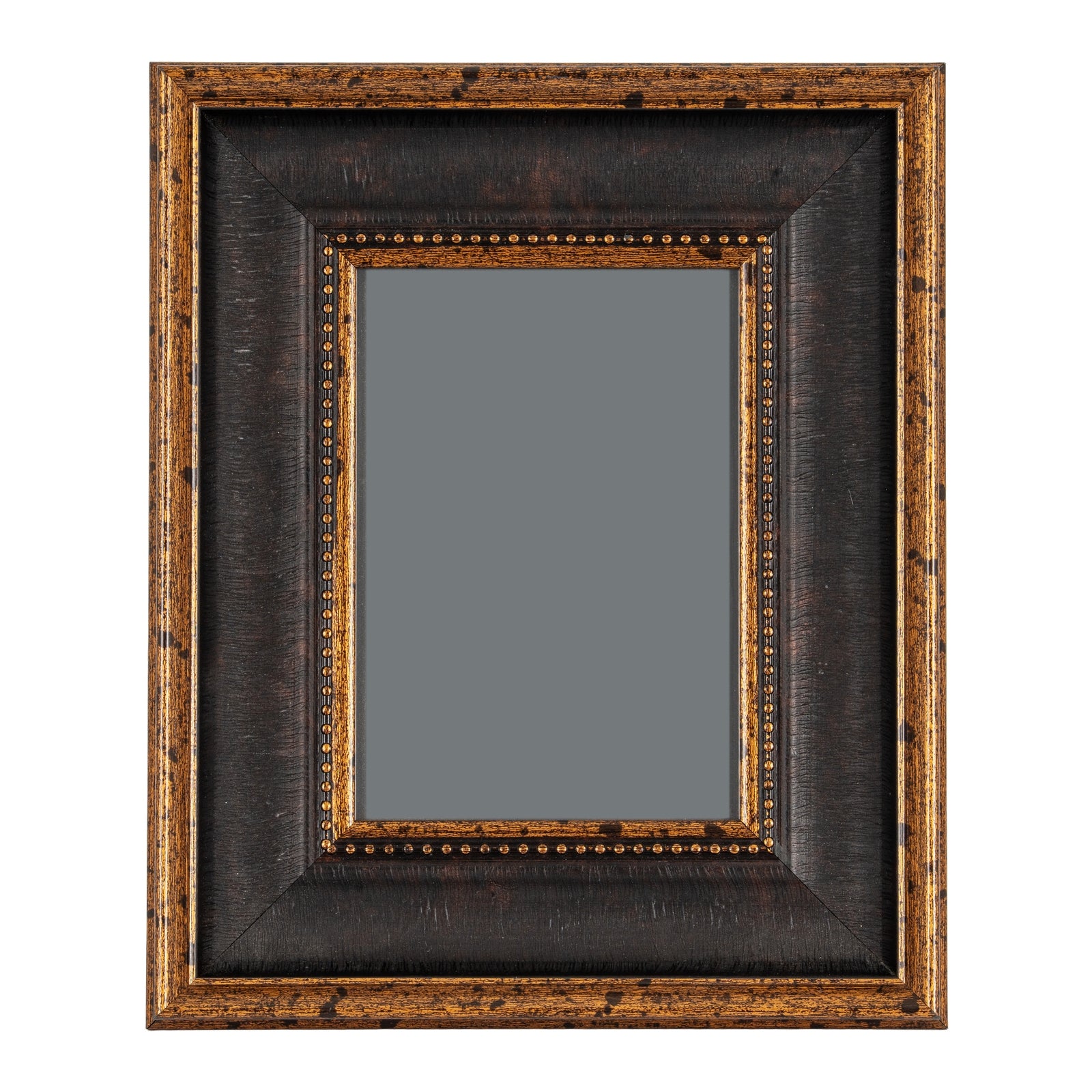Black And Antique Gold Beaded 5X7 Photo Frame