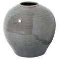 Gray ceramic vase on a white background