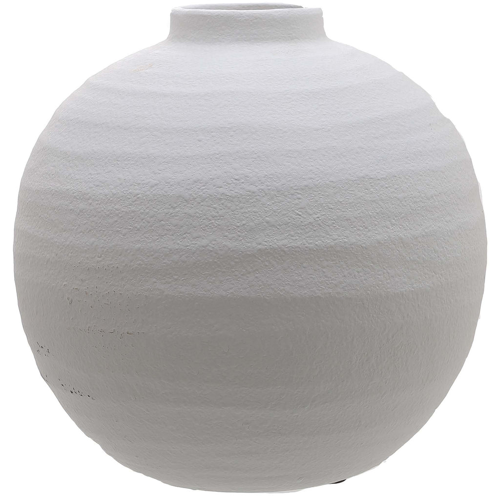 White textured vase on a white background