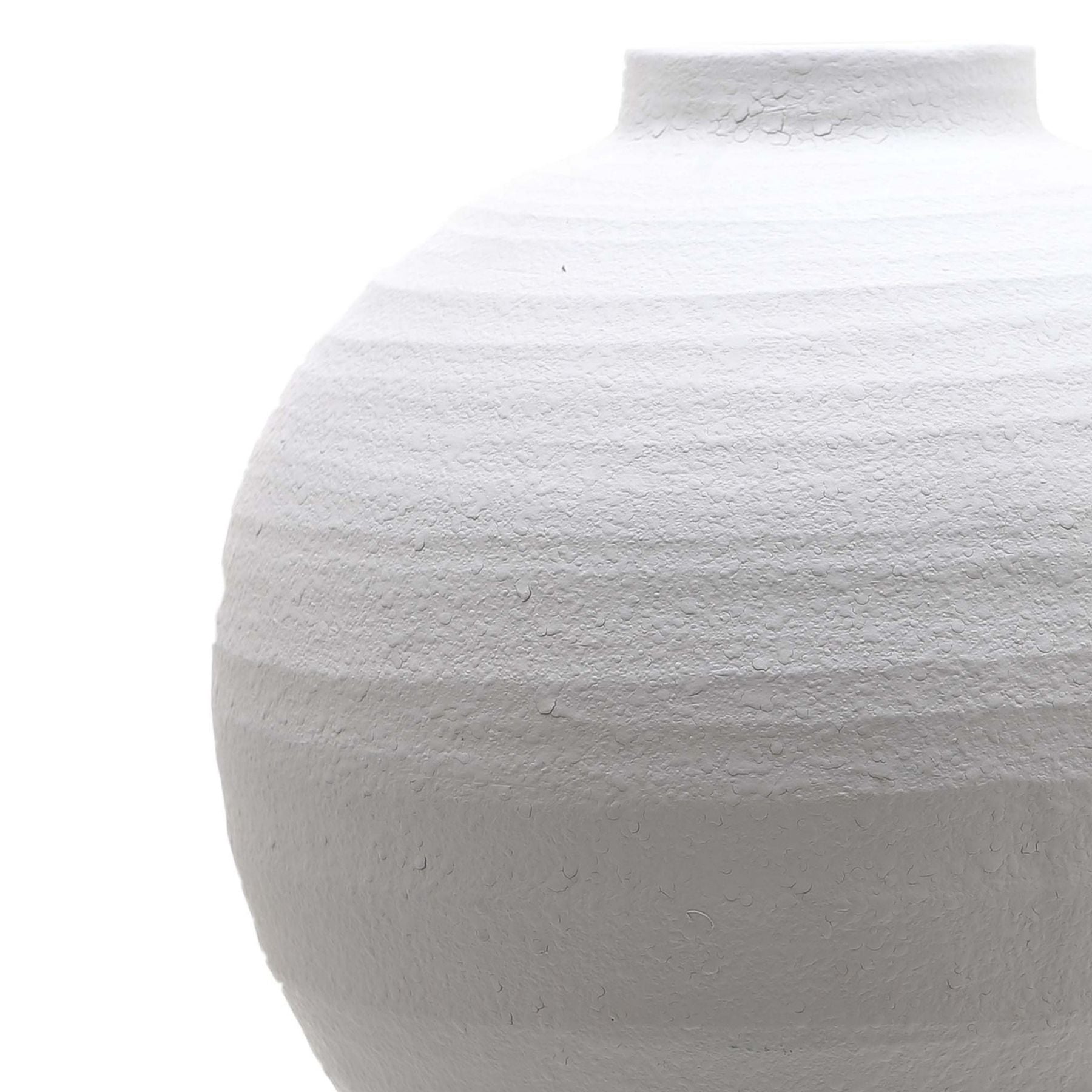 White textured vase on a white background