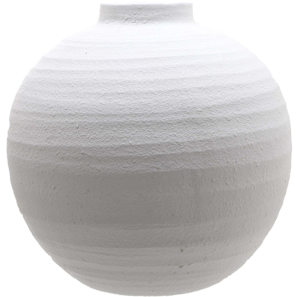 White textured vase on a white background
