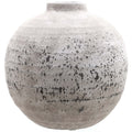 Speckled gray ceramic vase on a white background