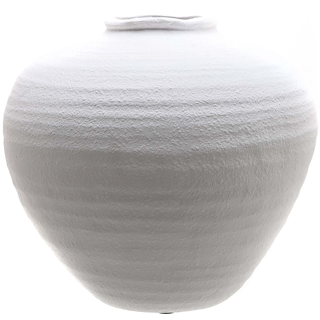 White textured vase on a white background