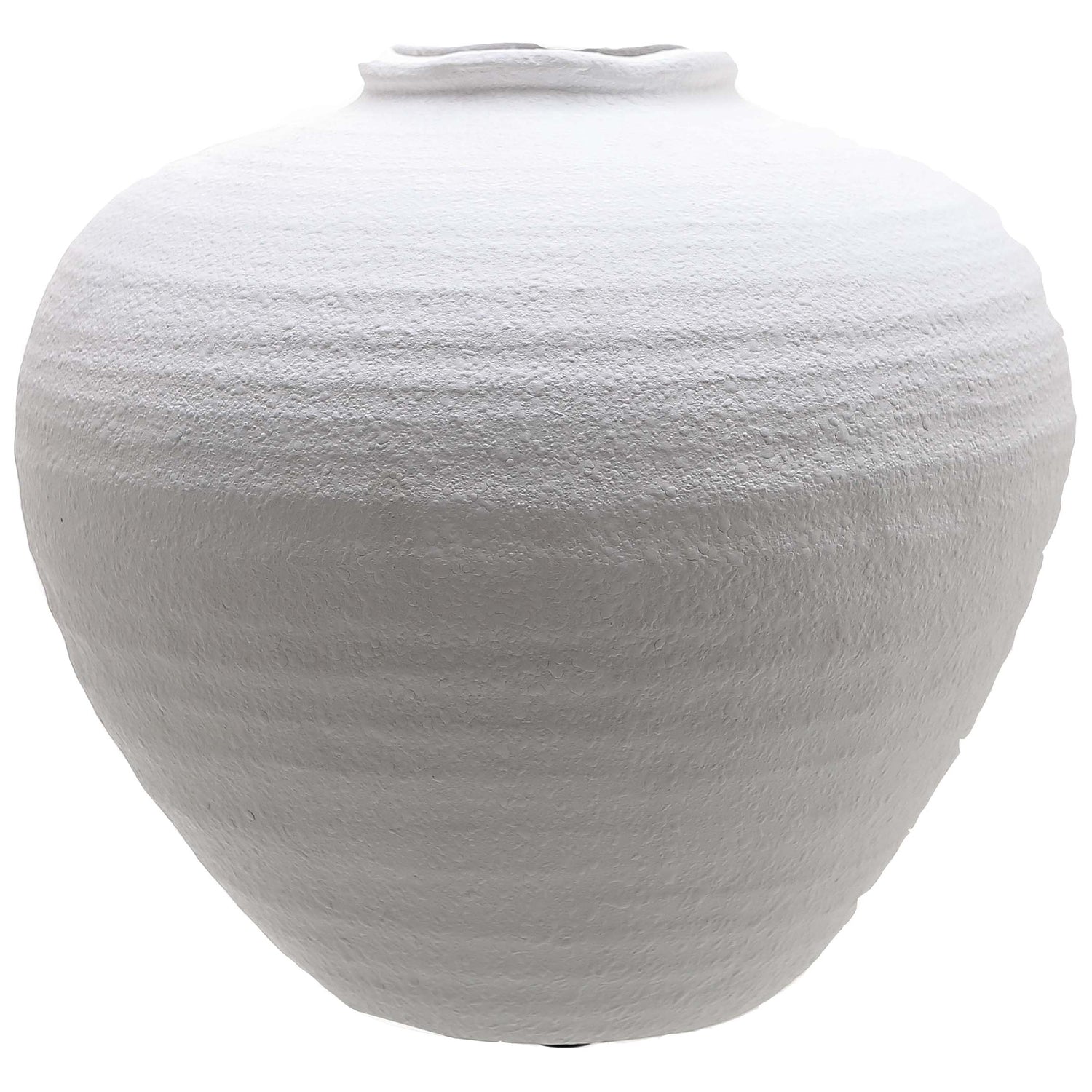 White textured vase on a white background