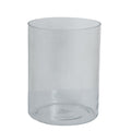 Clear glass vase on a white background