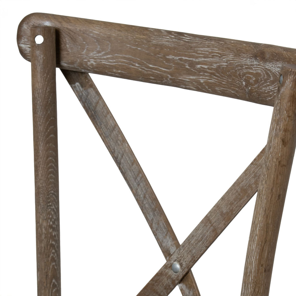 Close-up of a wooden folding chair with a white background