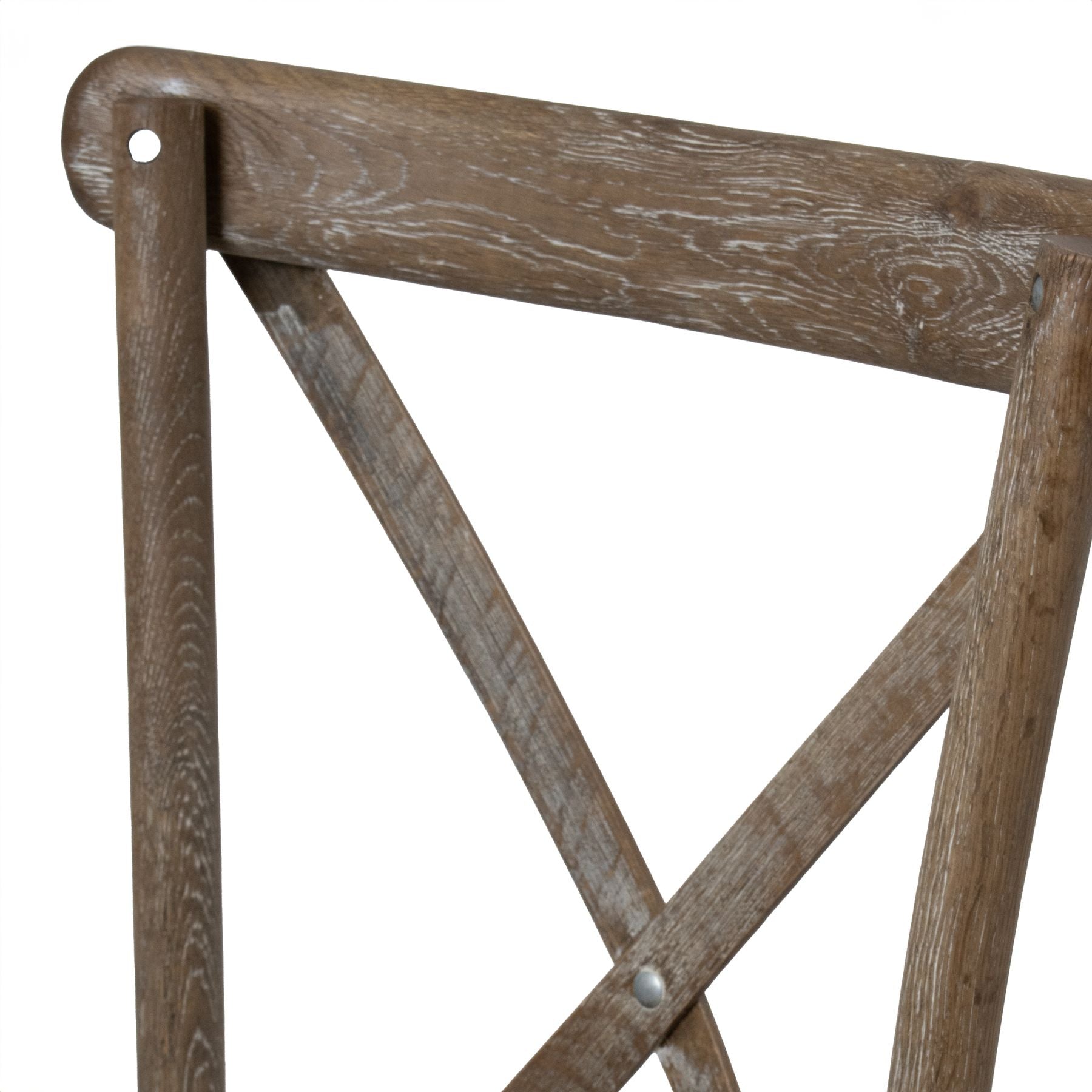 Close-up of a wooden folding chair with a white background