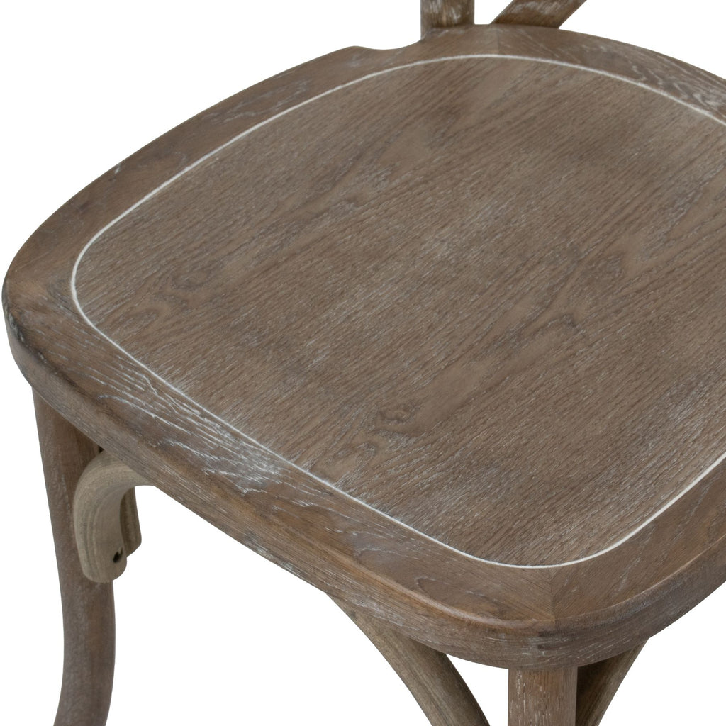 Wooden chair seat with a white background