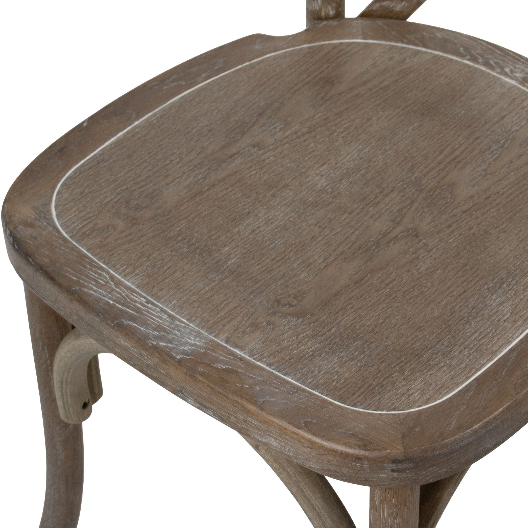 Wooden chair seat with a white background