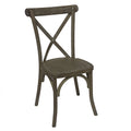 Wooden chair with a dark finish on a white background