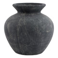 Black stone vase on a white background