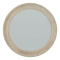 Washed Wood Round Framed Mirror