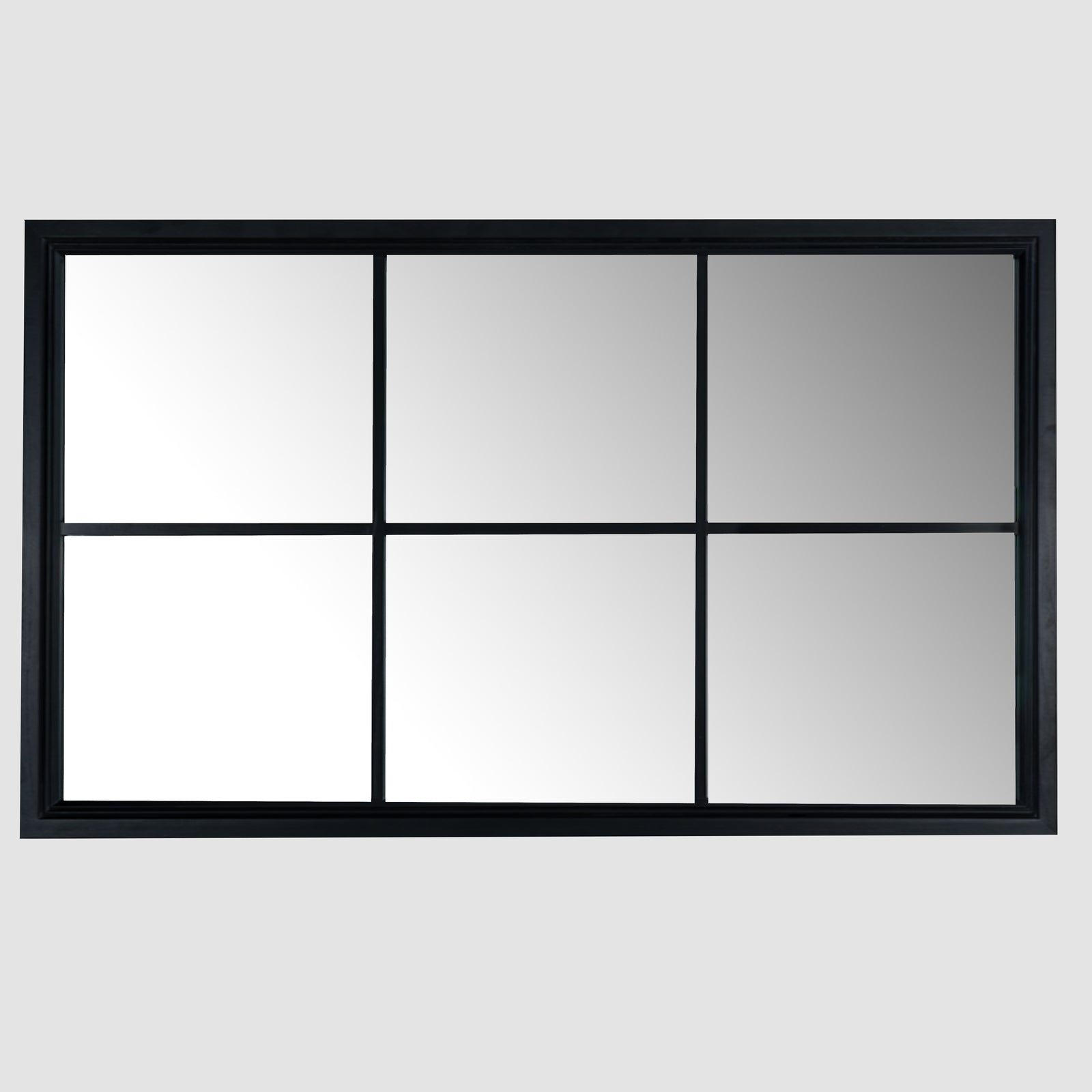 Black Wood Large Window Mirror