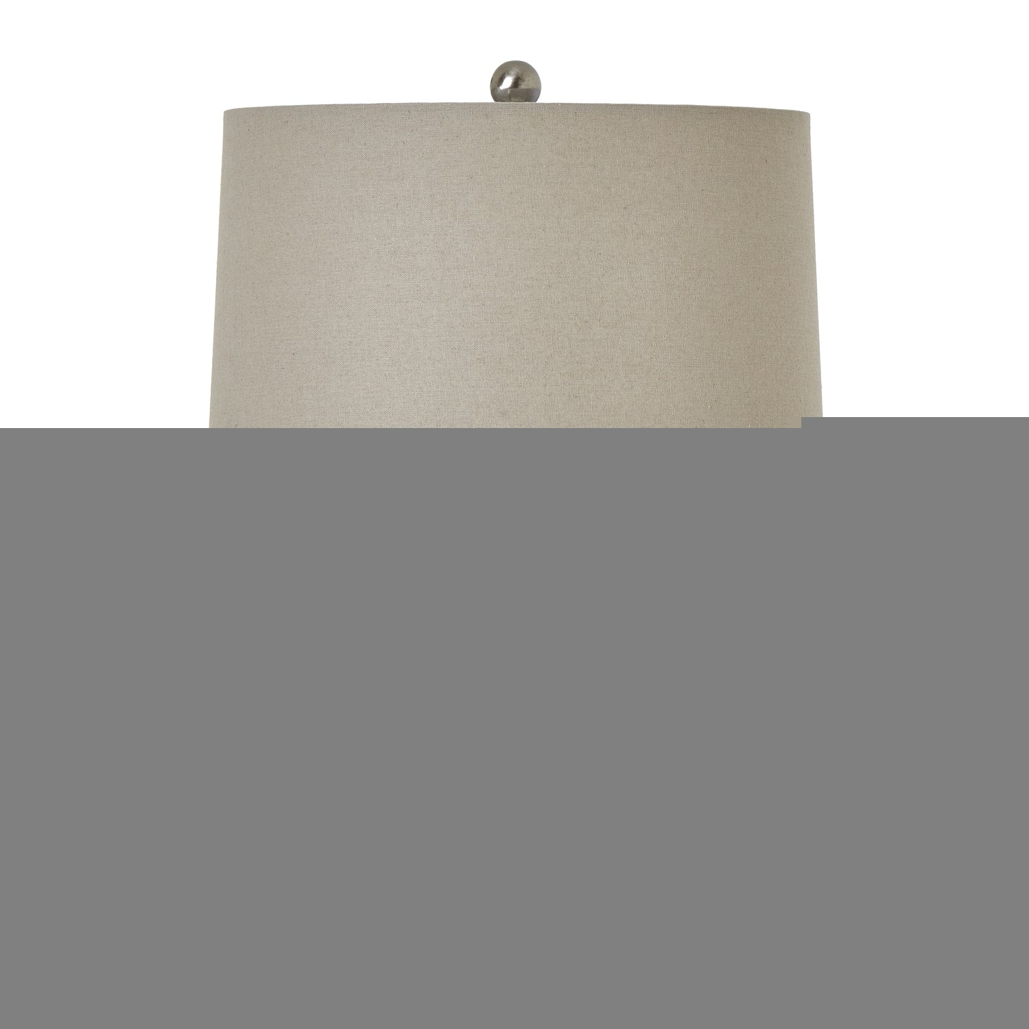 Squat White Beaded Ceramic Lamp With Linen Shade