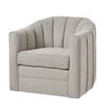 Gray upholstered armchair on a white background