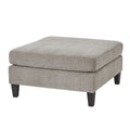 Gray ottoman with dark legs on a white background