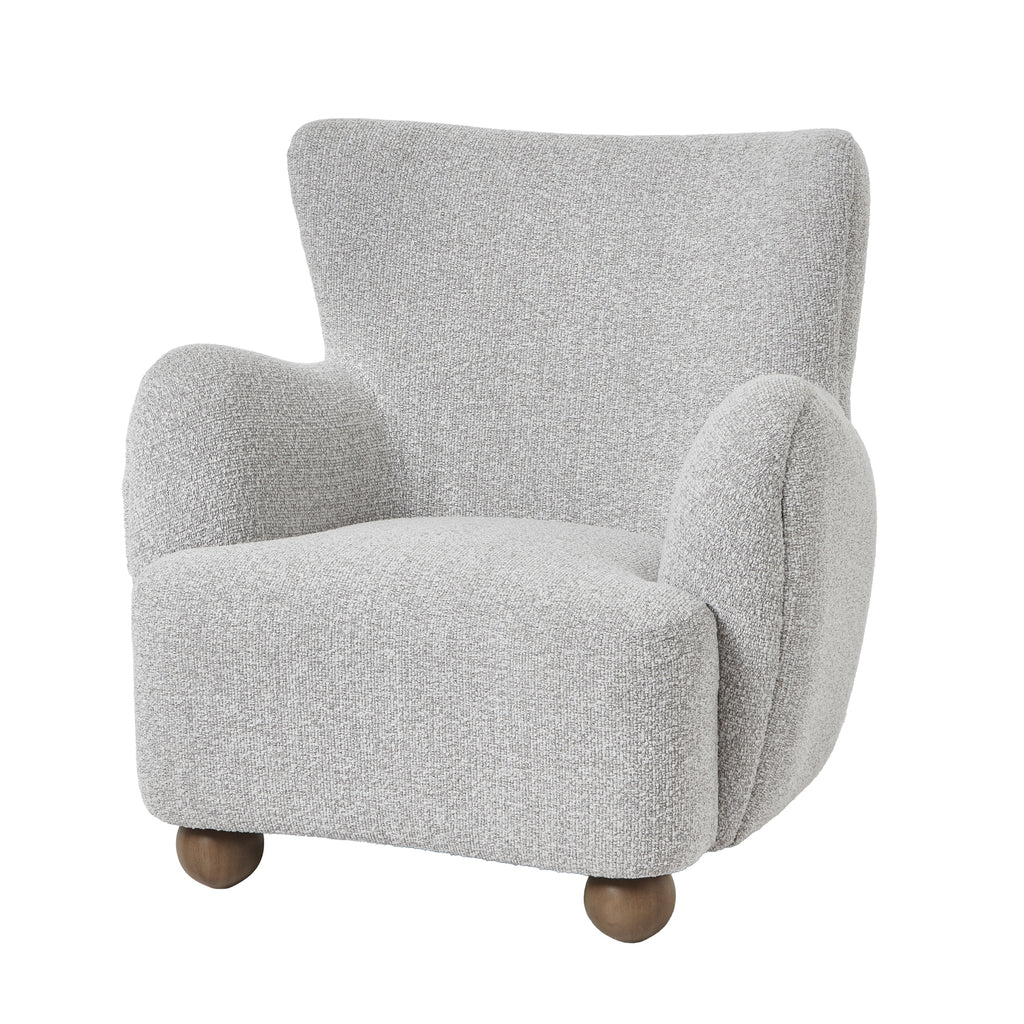 Gray textured armchair on a white background