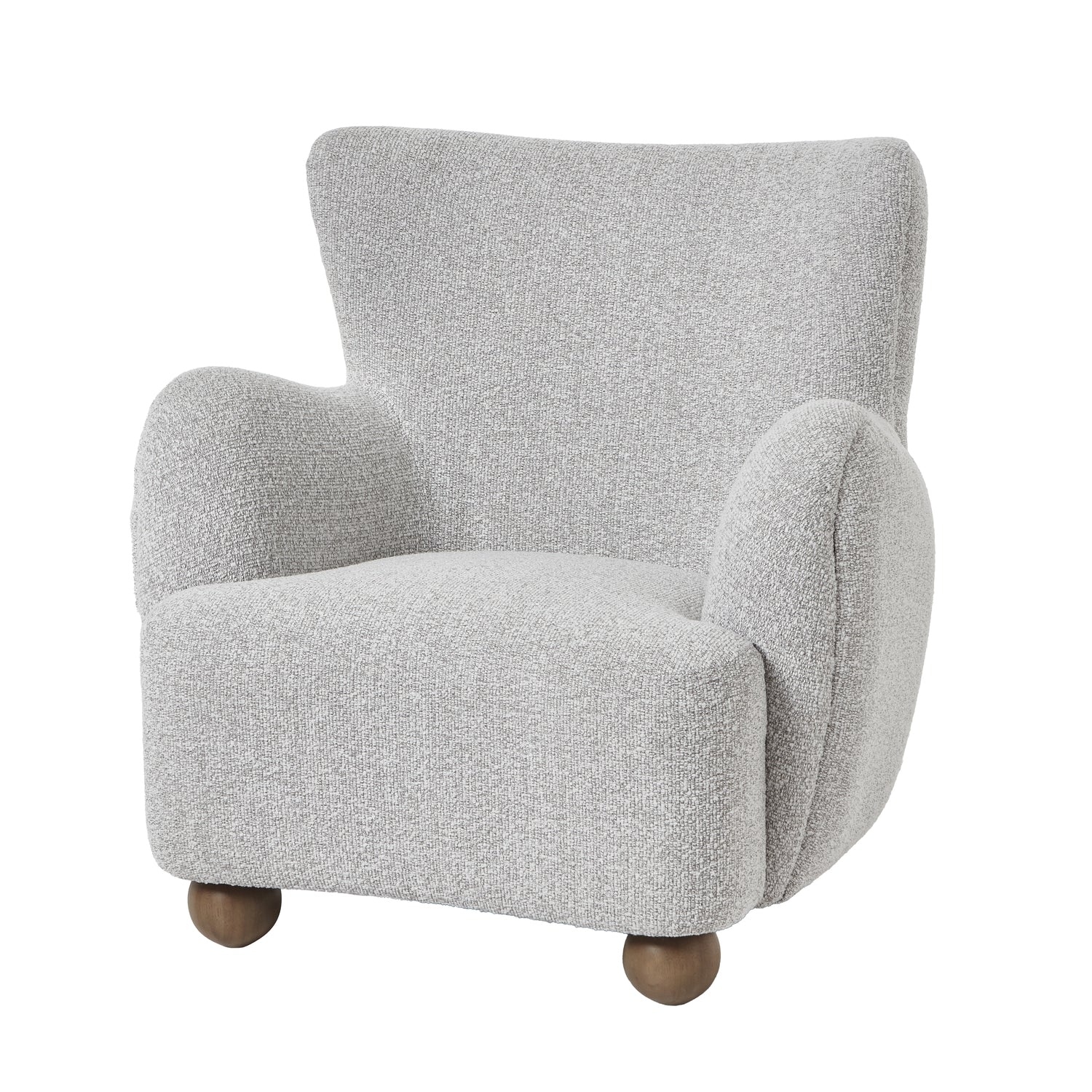 Gray textured armchair on a white background