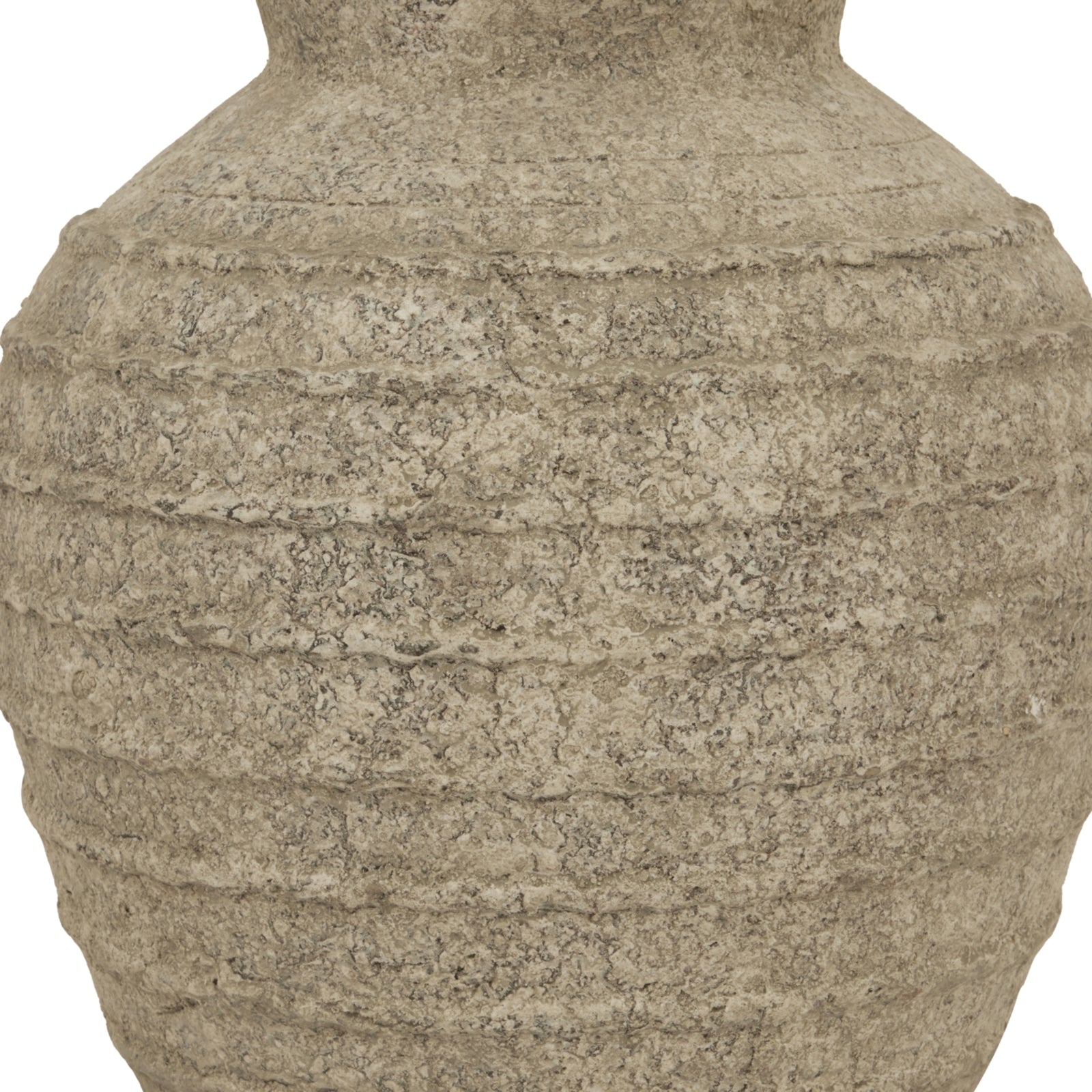 Textured stone vase on a white background