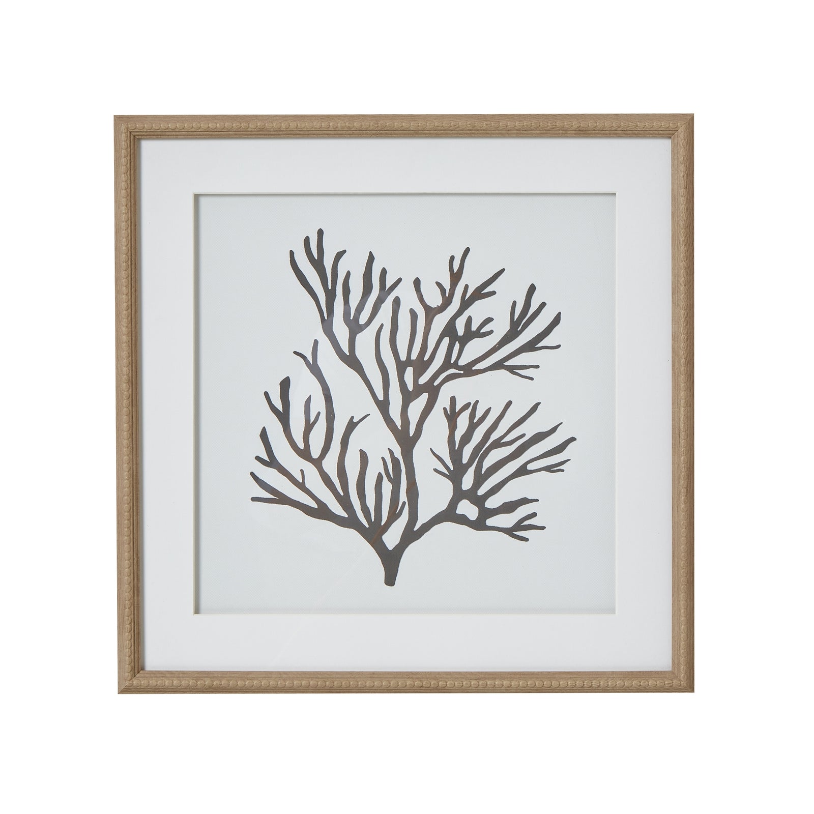 Reef Coral Art Mounted In Beaded Frame