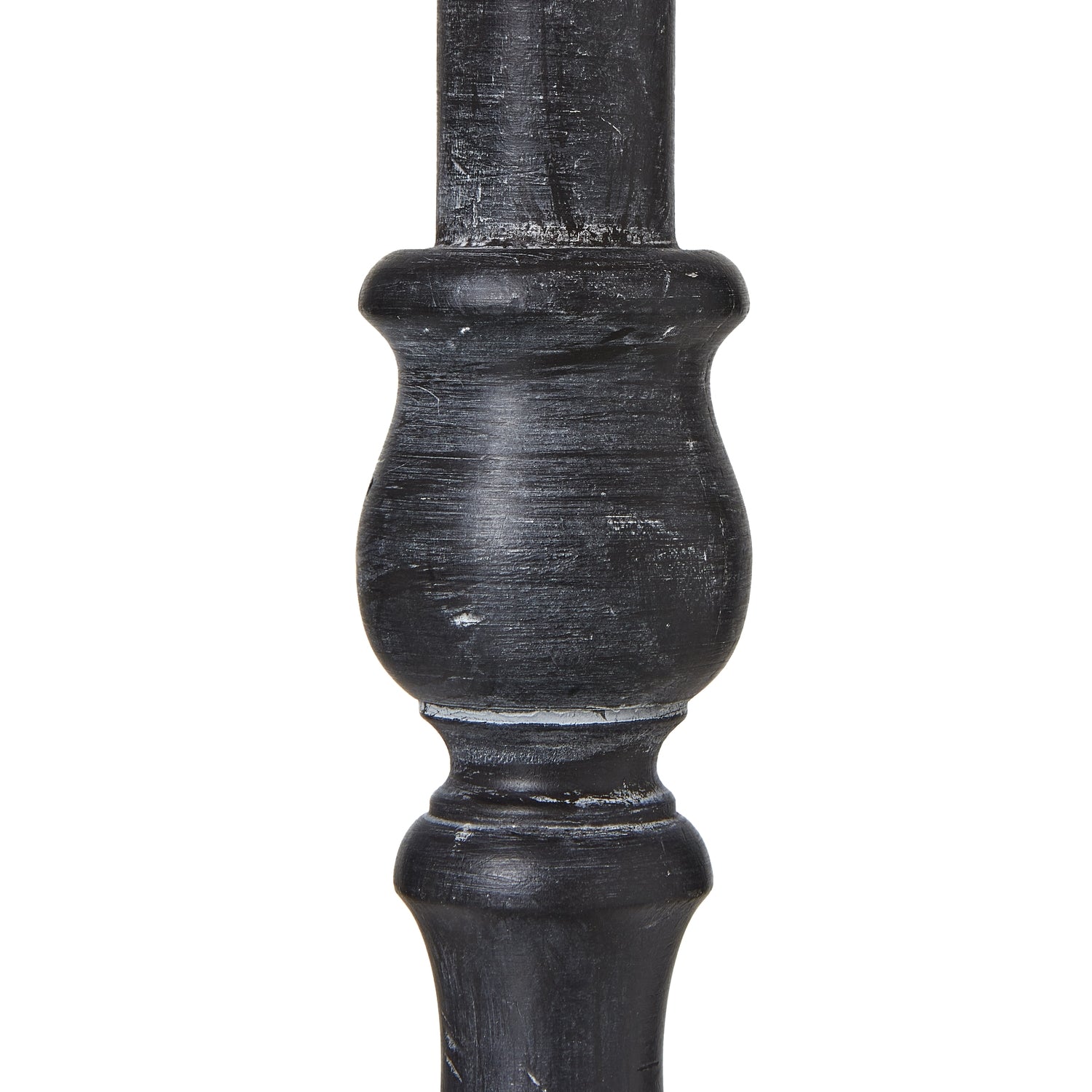 Black metal baluster on a white background