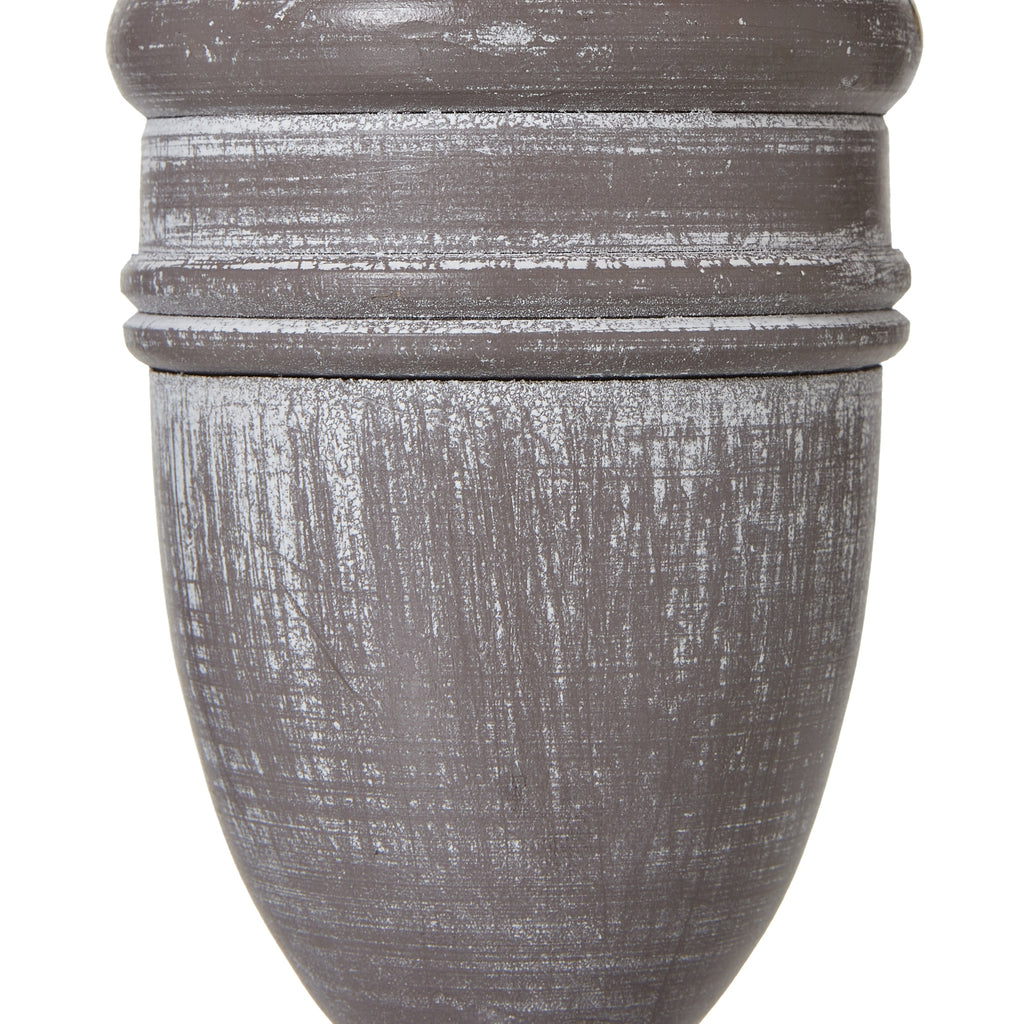 Decorative gray urn on a white background