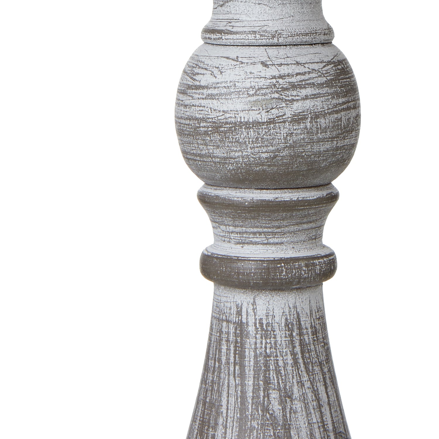 Decorative column with a rustic finish on a white background