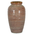 Brown ceramic vase on a white background