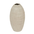 Textured beige vase on a white background