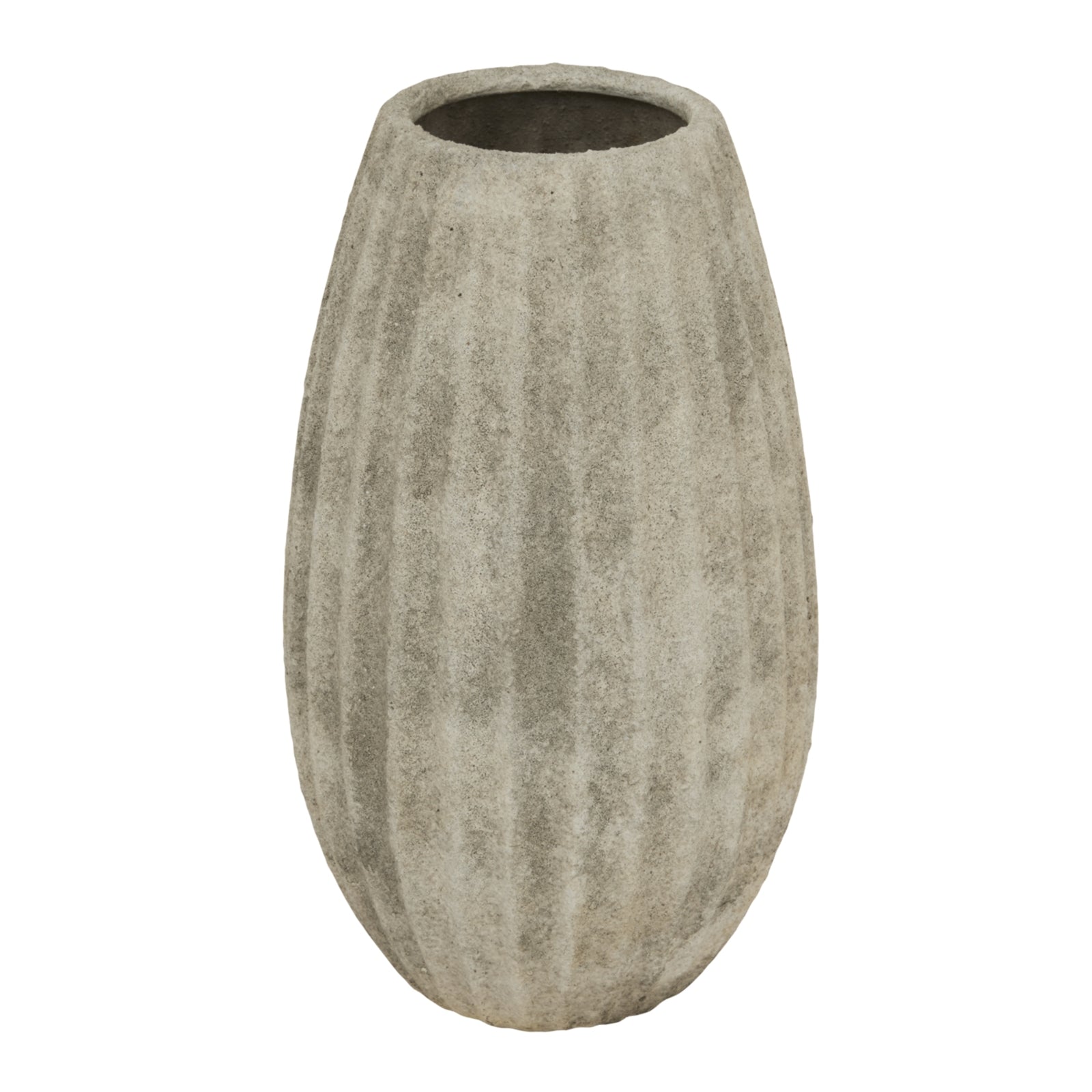 Textured gray planter on a white background