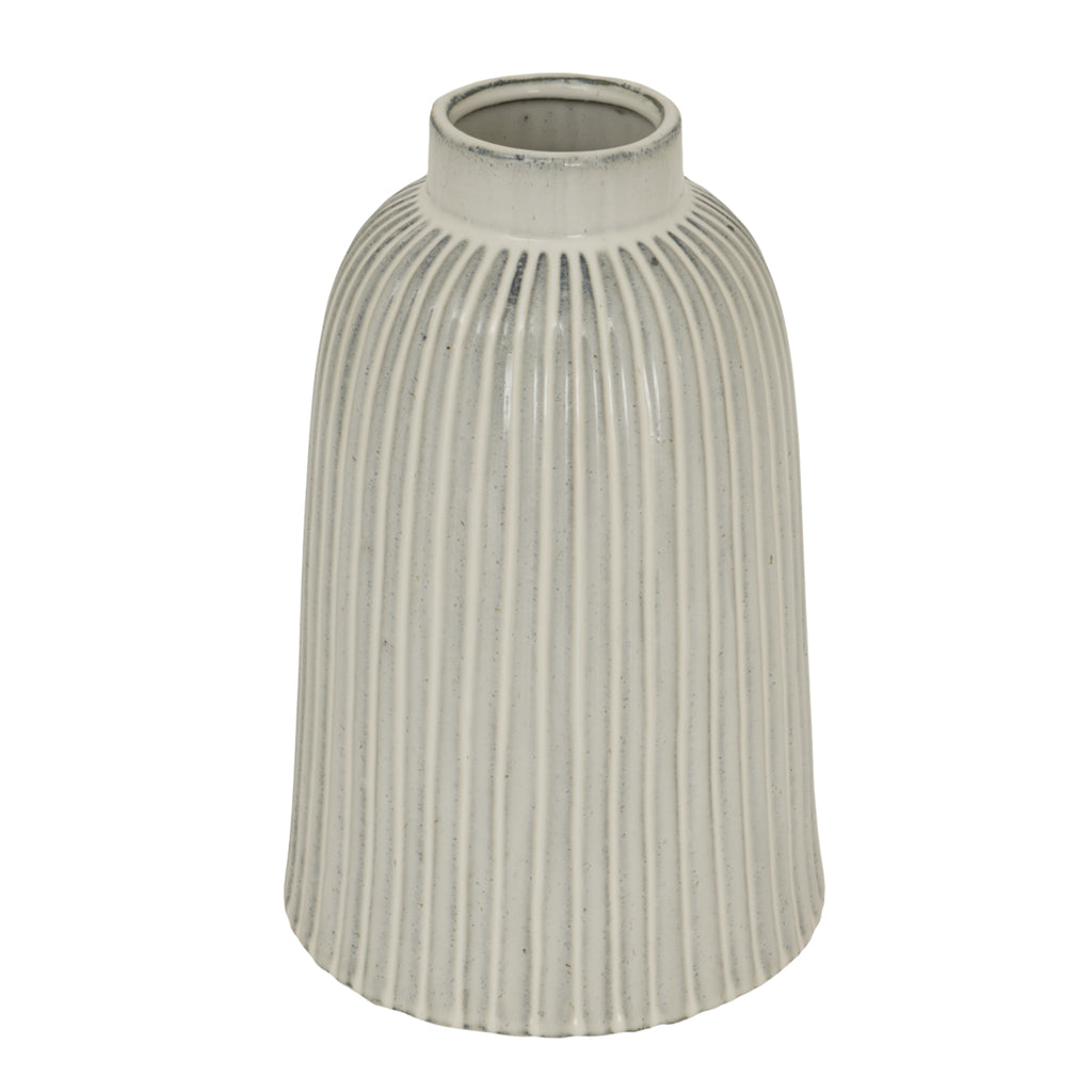 Textured gray vase on a white background