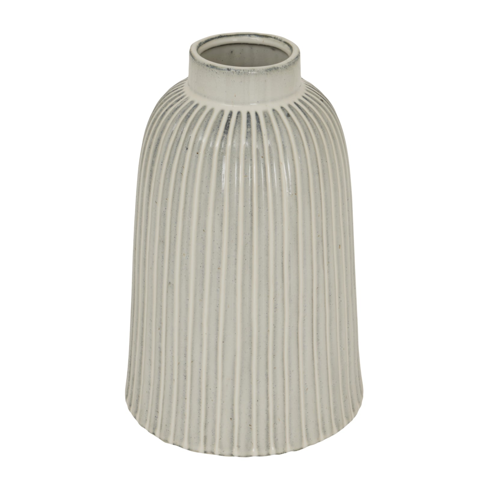 Textured gray vase on a white background