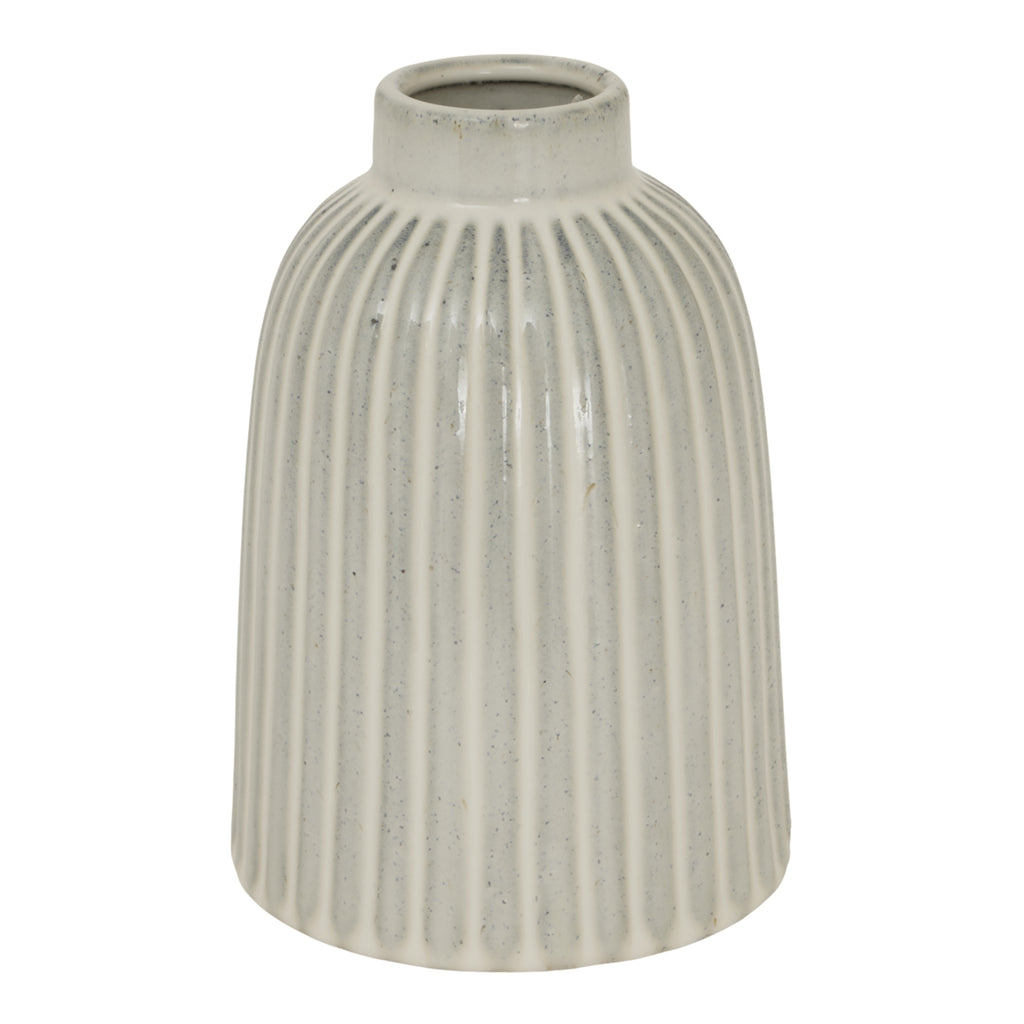 Textured gray vase on a white background