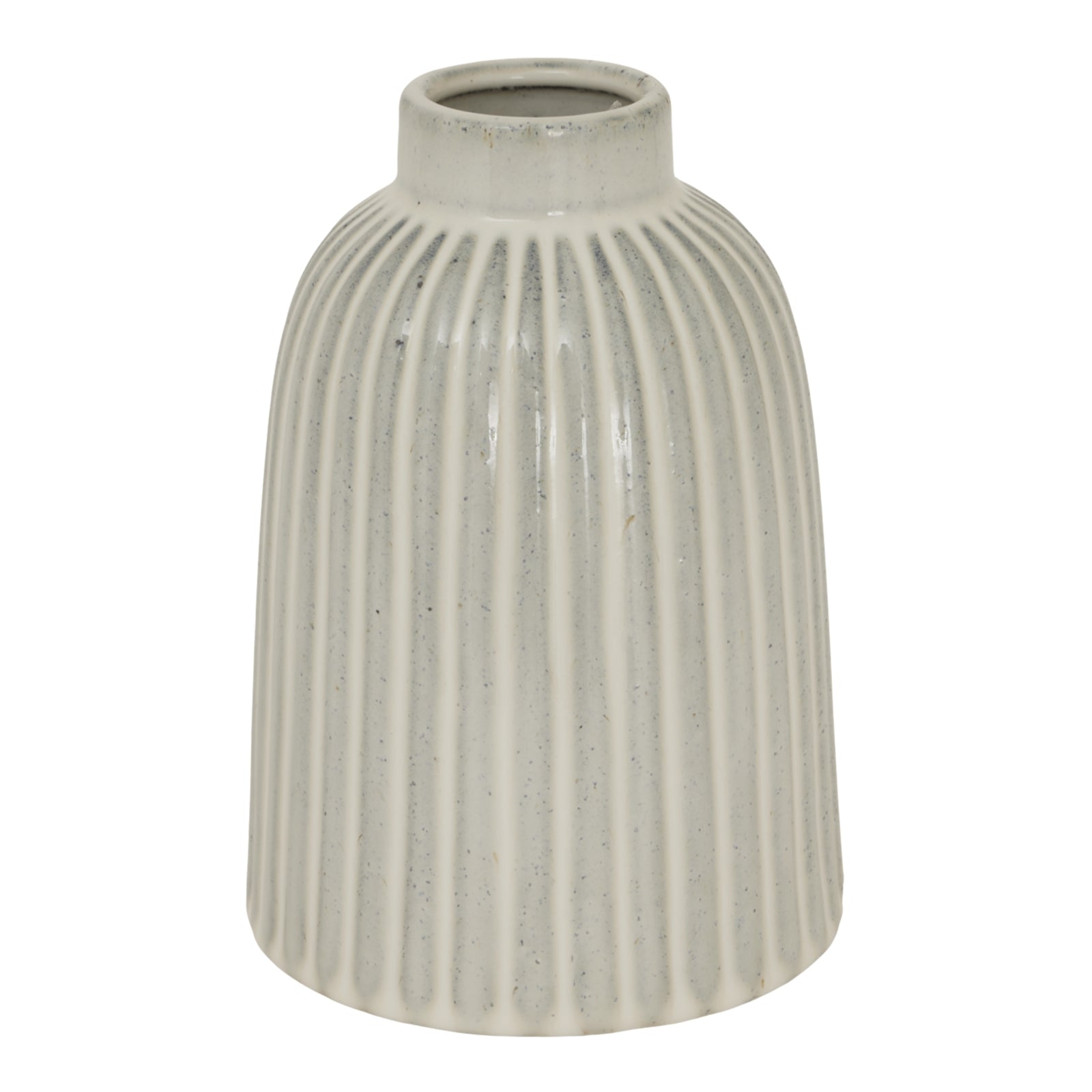 Textured gray vase on a white background