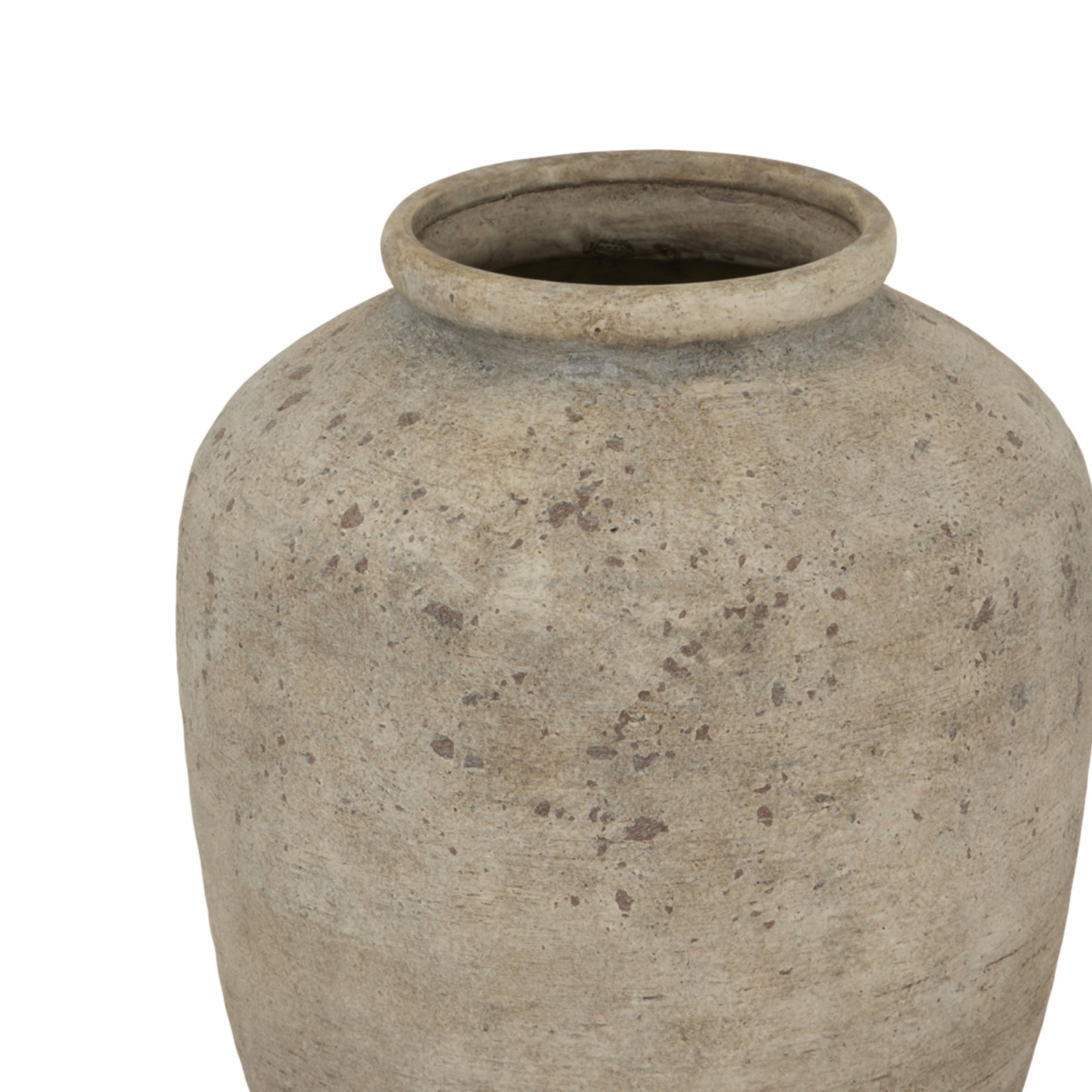Terracotta vase on a white background